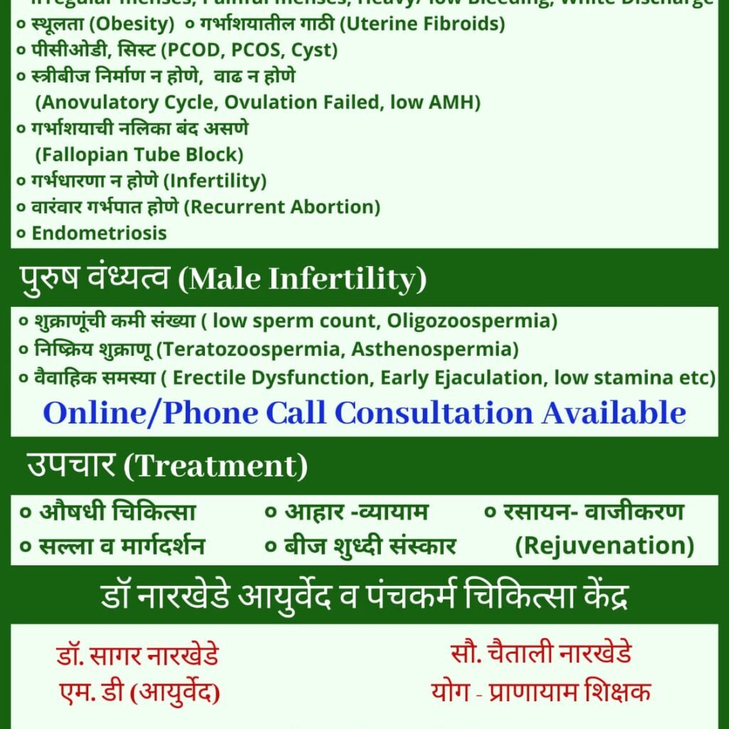 Ayurvedic treatment for male female infertility
